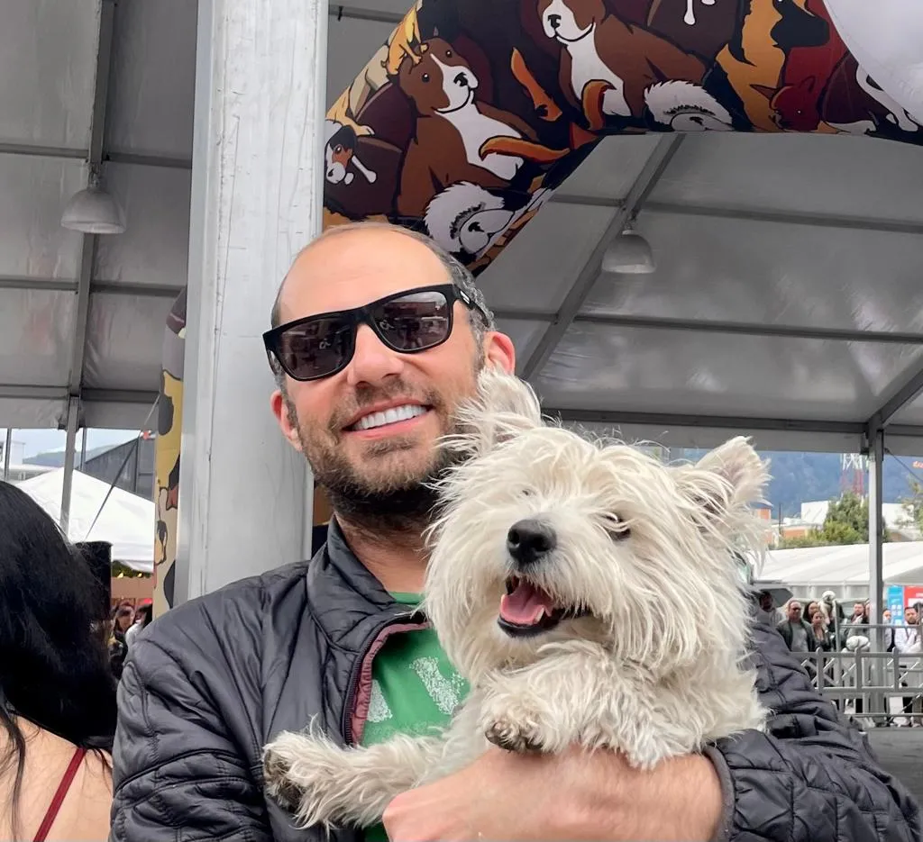 Pinot and Papa at the Dog Show